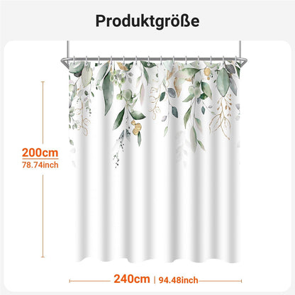 Duschvorhang Goldene Blätter 240x200cm Antischimmel Textil 16 Ösen