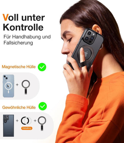 TORRAS Handy Ring MagSafe 12N Magnetisch Fingerhalterung Ständer Schwarzbraun