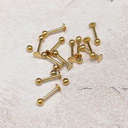 12er Lippenpiercing Set Chirurgenstahl Labret Helix Tragus Stud Silber Gold Schwarz 6mm