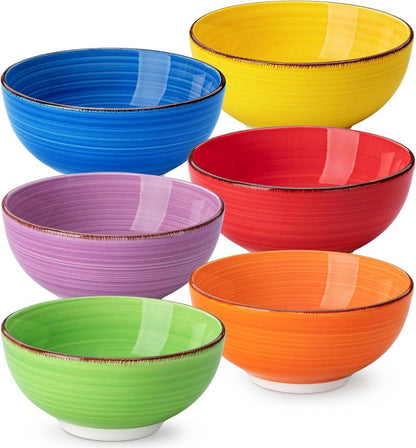 12-teiliges Steinzeug Dessertschalen Set 12Oz - Bunte Keramik Schalen