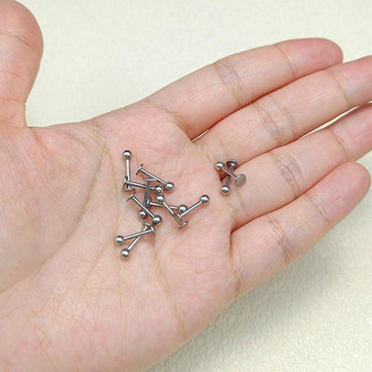 12er Lippenpiercing Set Chirurgenstahl Labret Helix Tragus 1,2mm 10mm Silber