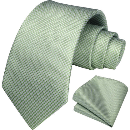 Krawatten-Set Herren Salbeigrün mit Einstecktuch – Elegant & Formal