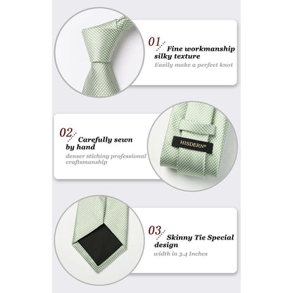 Krawatten-Set Herren Salbeigrün mit Einstecktuch – Elegant & Formal