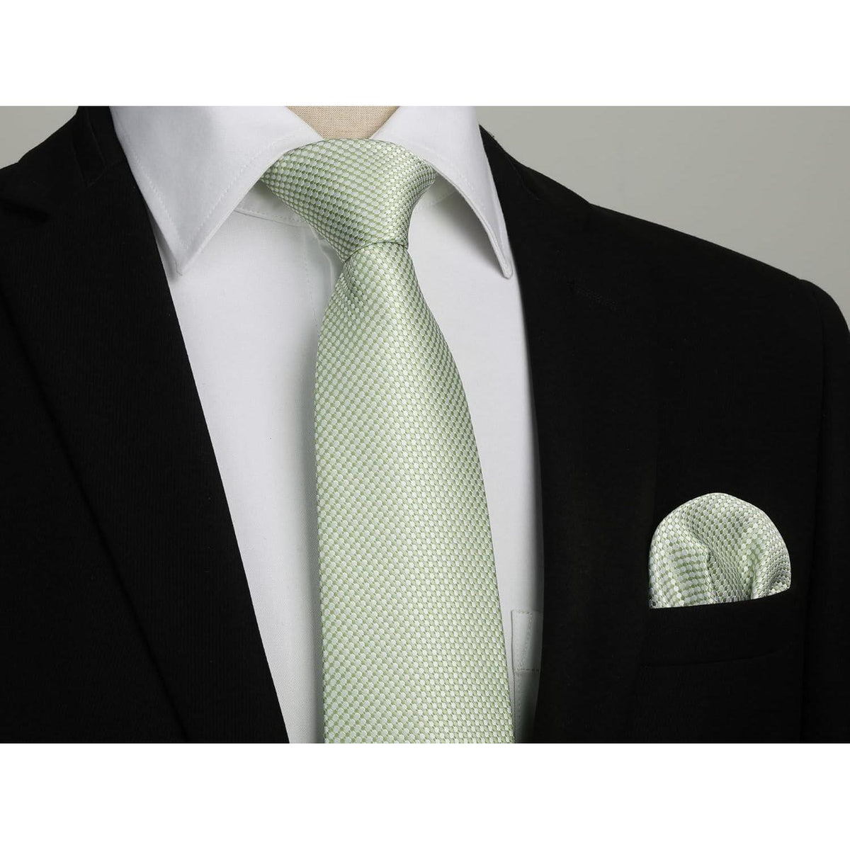 Krawatten-Set Herren Salbeigrün mit Einstecktuch – Elegant & Formal