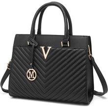 Miss Lulu Damen Handtasche V-Stepp Henkeltasche Goldene