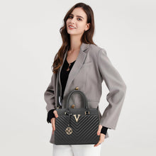 Miss Lulu Damen Handtasche V-Stepp Henkeltasche Goldene