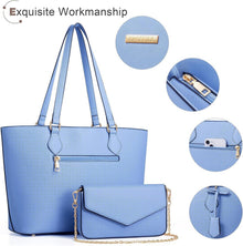 Handtasche Damen 4-teiliges Set Blau - Büro Schule Einkauf