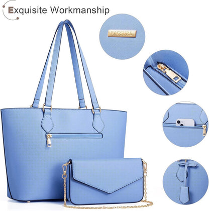 Handtasche Damen 4-teiliges Set Blau - Büro Schule Einkauf
