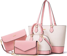 Handtasche Damen 4-teiliges Set für Büro Schule Einkauf Reise