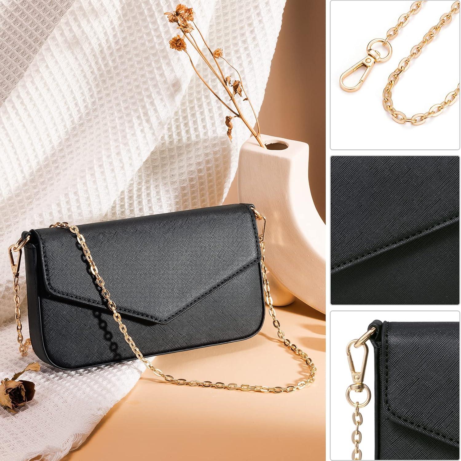 Bagsure Damen Handtasche 4-teiliges Set Blumenmuster Schwarz