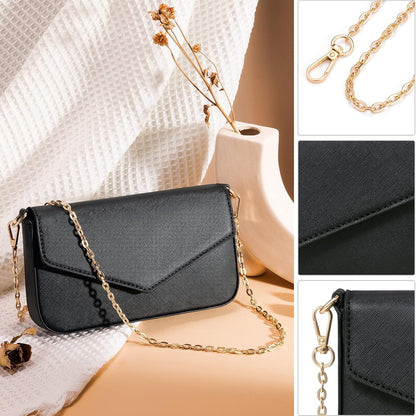 Bagsure Damen Handtasche 4-teiliges Set Blumenmuster Schwarz
