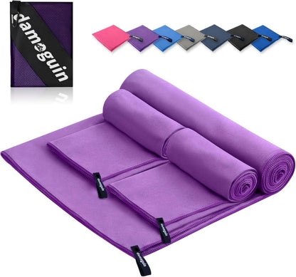 3er-Set Schnelltrocknende Mikrofaser Fitness Handtücher Groß & Klein