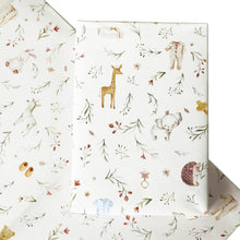 Geschenkpapier Taufe Kinder Tiermuster 4 Blatt 50x70cm