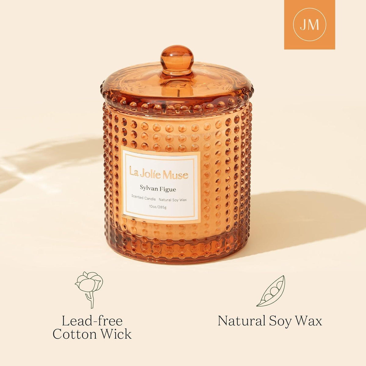 LA JOLIE MUSE Sylvan Figue Candle 285 g - Natürliche Sojakerze, 75 Std. Brenndauer