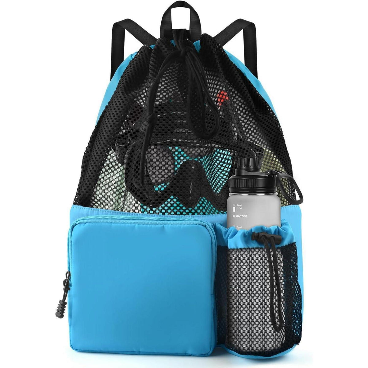 Mesh-Rucksack mit Kordelzug, wasserdicht, für Sport & Strand