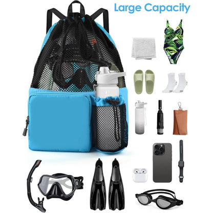 Mesh-Rucksack mit Kordelzug, wasserdicht, für Sport & Strand