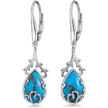 Hängende Silber Ohrringe mit Türkis - 925 Sterling Silber