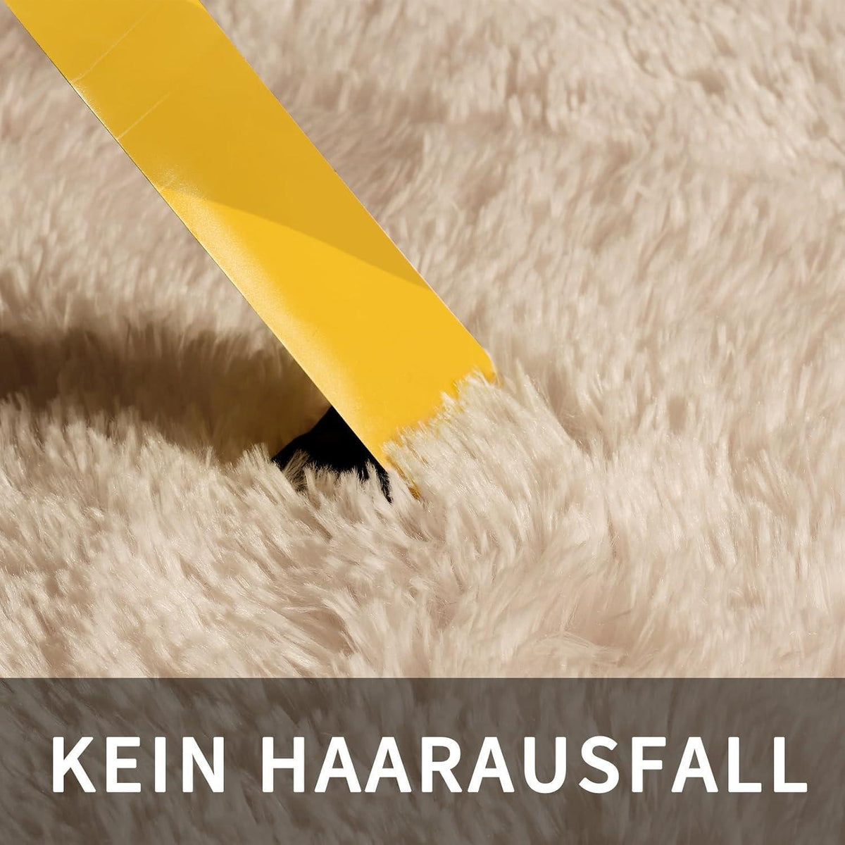 Flauschiger Hochflor Teppich Beige 160x230 – Wohnzimmer Schlafzimmer Matte
