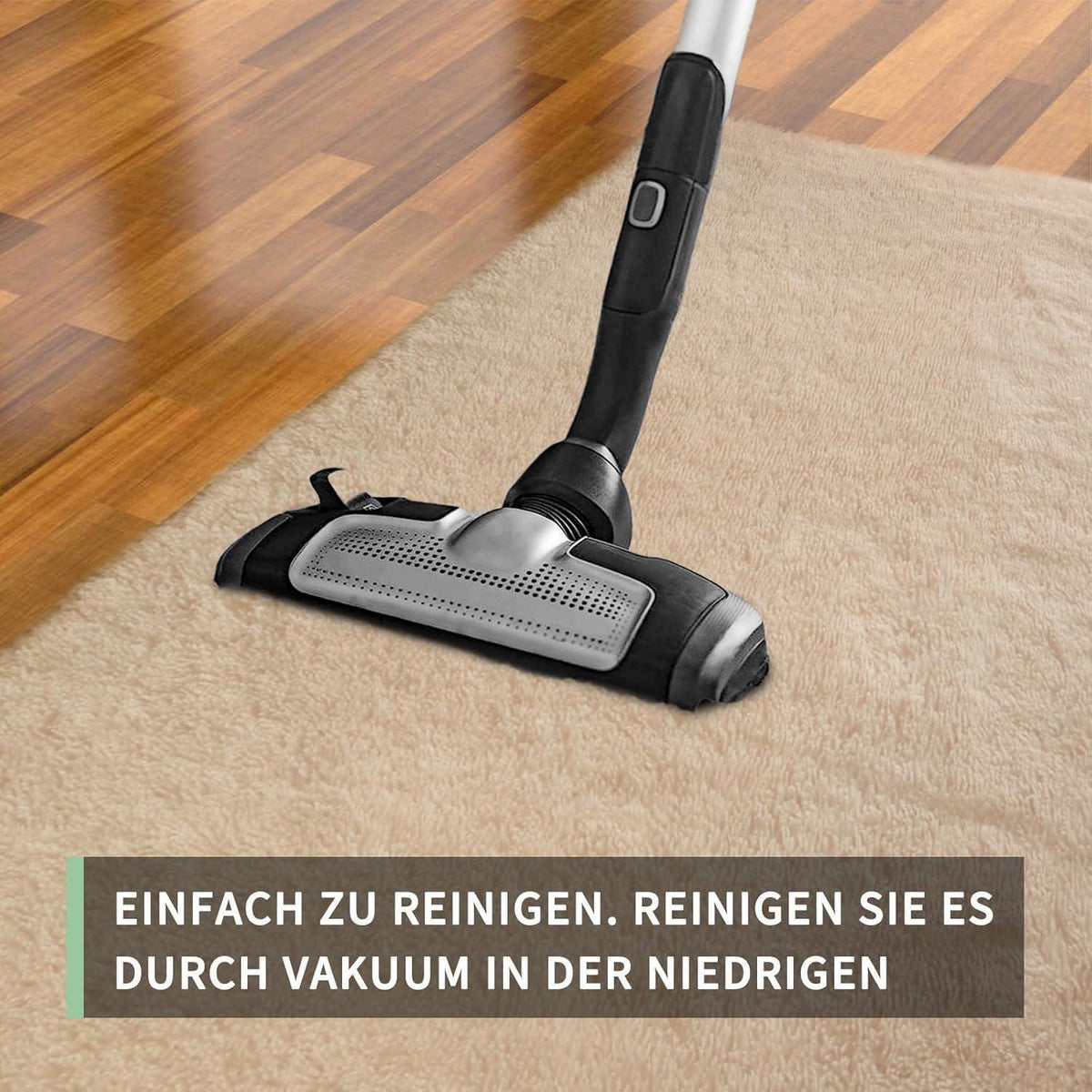 Flauschiger Hochflor Teppich Beige 160x230 – Wohnzimmer Schlafzimmer Matte