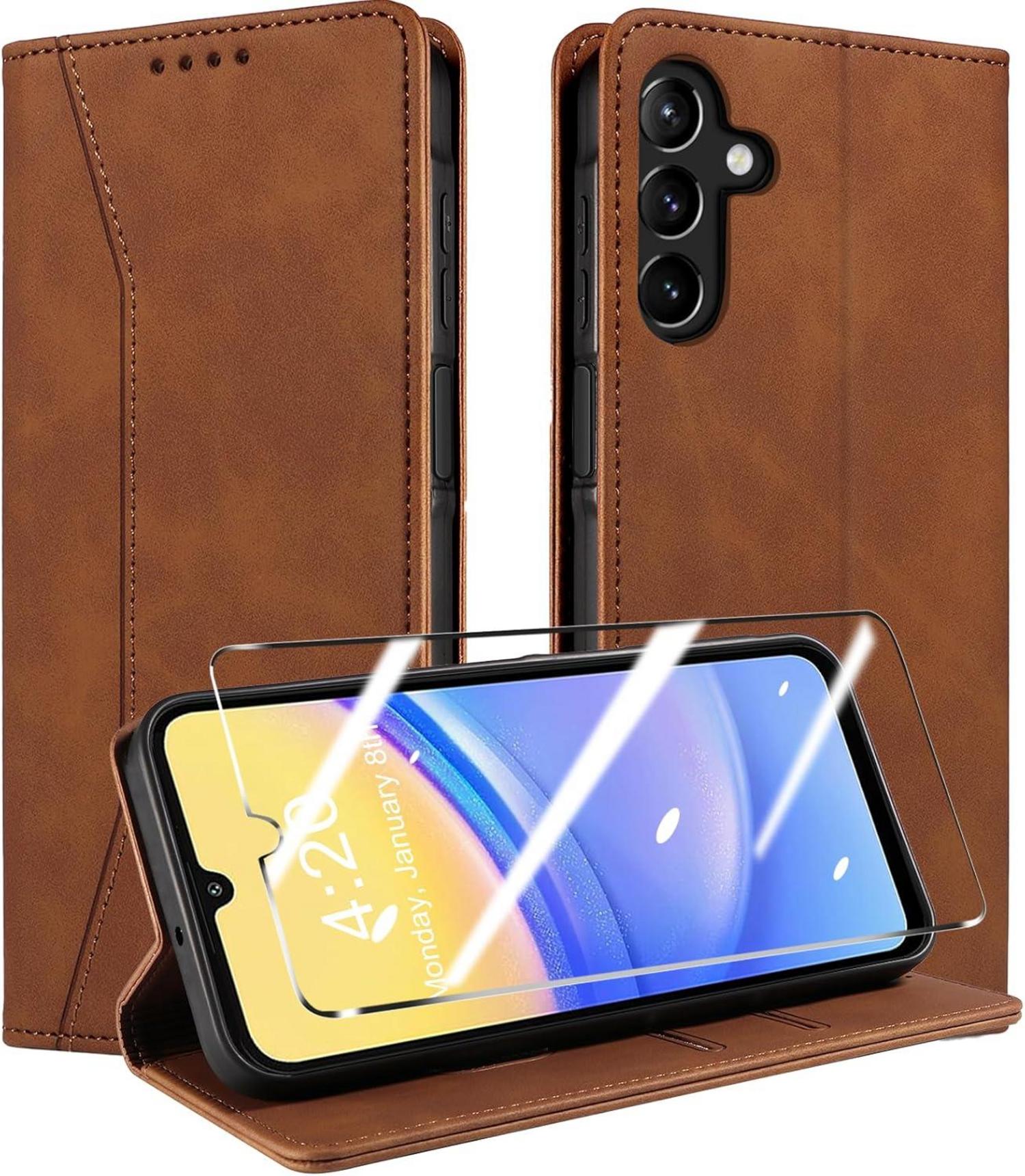 Handyhülle für Samsung Galaxy A15 4G/5G mit Panzerfolie und RFID