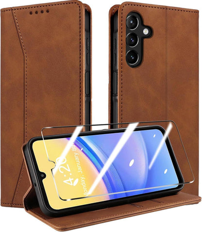 Handyhülle für Samsung Galaxy A15 4G/5G mit Panzerfolie und RFID