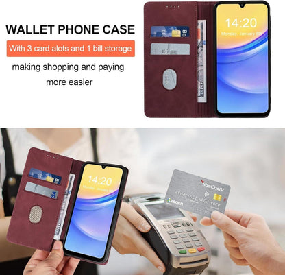 Handyhülle Samsung Galaxy A15 4G/5G Leder Flip Case RFID Schutz