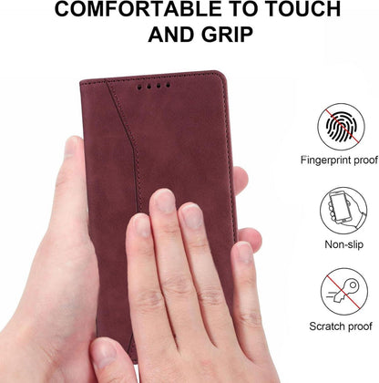 Handyhülle Samsung Galaxy A15 4G/5G Leder Flip Case Weinrot