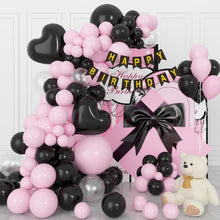 Geburtstagsdeko Frauen Mädchen Schwarz Rosa Luftballons Happy Birthday
