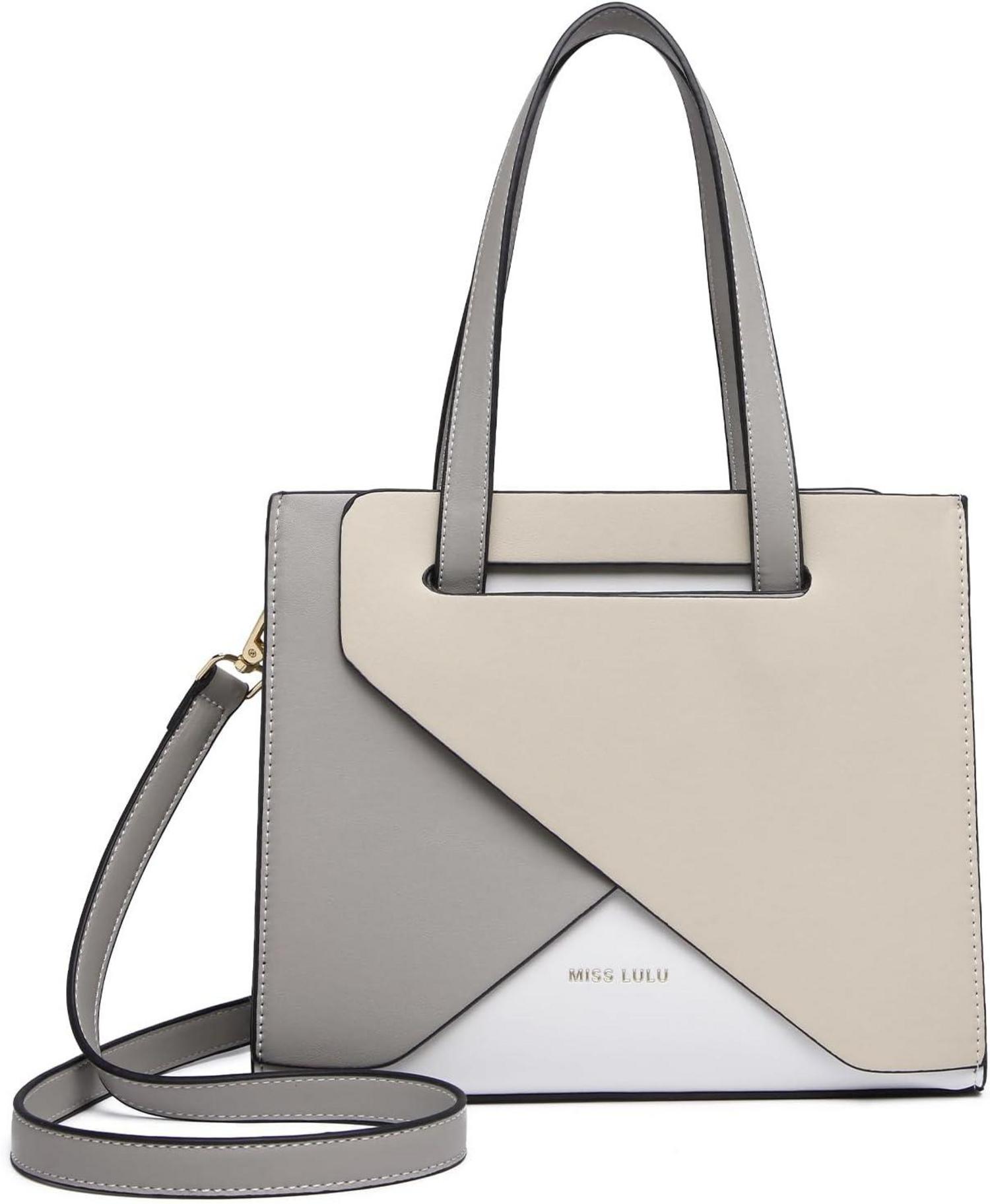 Damen Handtasche PU Leder Schultertasche Mittelgroß Organisiert