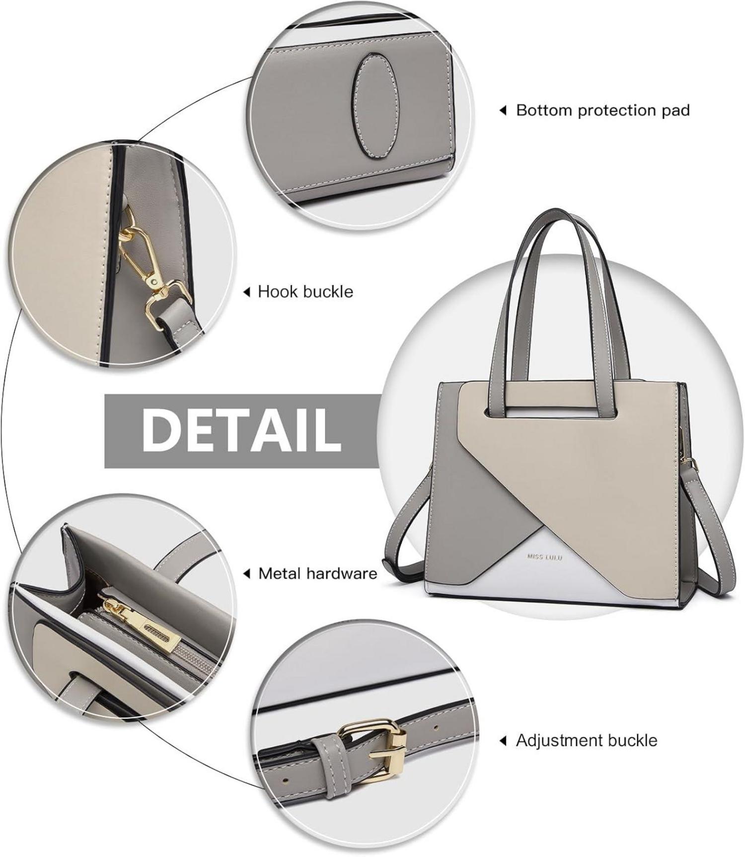 Damen Handtasche PU Leder Schultertasche Mittelgroß Organisiert