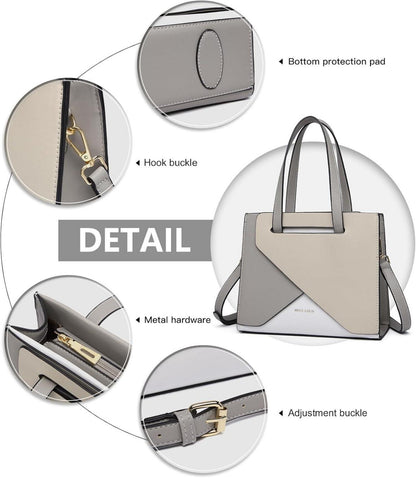 Damen Handtasche PU Leder Schultertasche Mittelgroß Organisiert