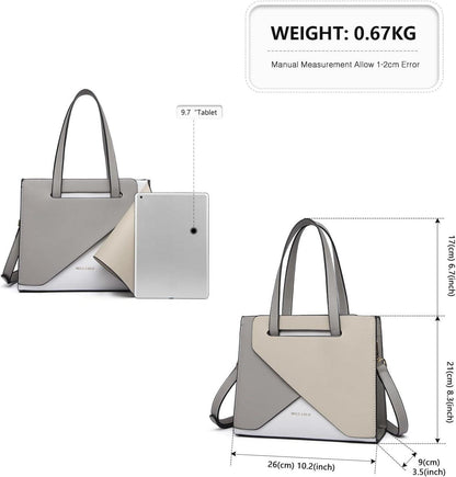 Miss Lulu Damen Handtasche Henkeltasche PU Leder Schultertasche Mittelgroß Schwarz