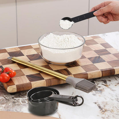 38-teiliges Silikon Küchenutensilien Set mit Halter, silber
