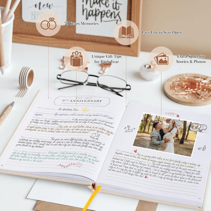 Hochzeitstagebuch für Paare – Leinen Notizbuch für Erinnerungen