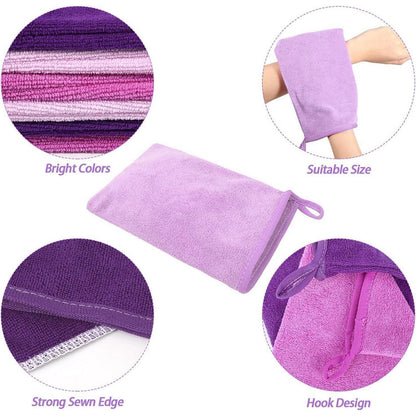 Mikrofaser Waschhandschuhe Lila 6er Pack für Gesicht & Körper
