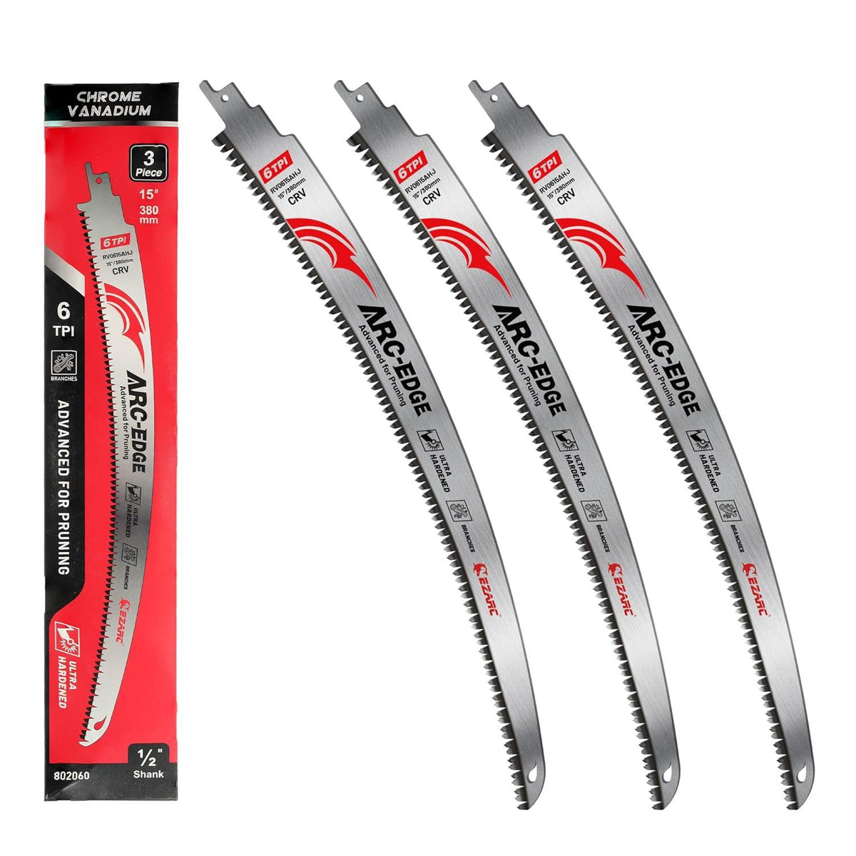 EZARC Säbelsägeblätter japanische Zähne 3tlg 380mm 6 TPI HolzSchneiden
