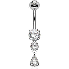 OUFER Bauchnabelpiercing Titan 14G 10mm mit Tropfen Anhänger
