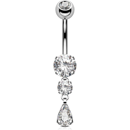 OUFER Bauchnabelpiercing Titan 14G 10mm mit Tropfen Anhänger