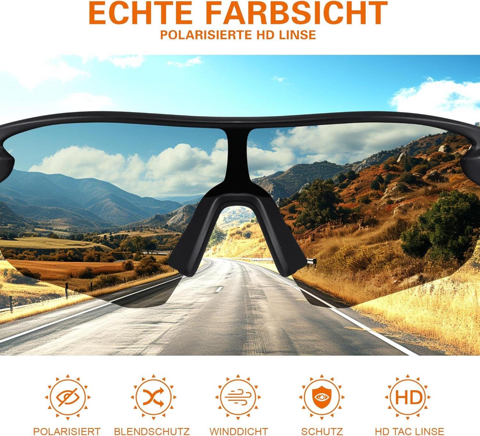 Fahrradbrille Polarisierte Sonnenbrille UV400 Schutz