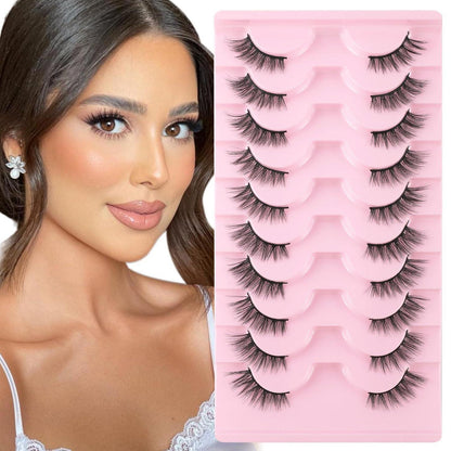 Halbe Wimpern Natürlich 10 Paar – Cat Eye für Alltag & Feste