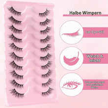 Halbe Wimpern Natürlich 10 Paar – Cat Eye für Alltag & Feste