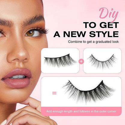 Halbe Wimpern Natürlich 10 Paar – Cat Eye für Alltag & Feste