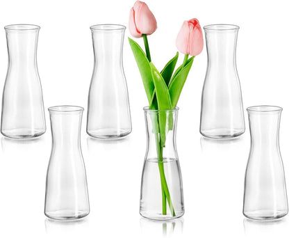 Kleine Vasen Set Glas Klar Blumenvase Modern 6 Stück