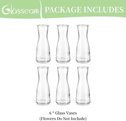 Kleine Glasvase Blumenvase Set 6 Stück Deko Tischdeko Modern Hochzeit