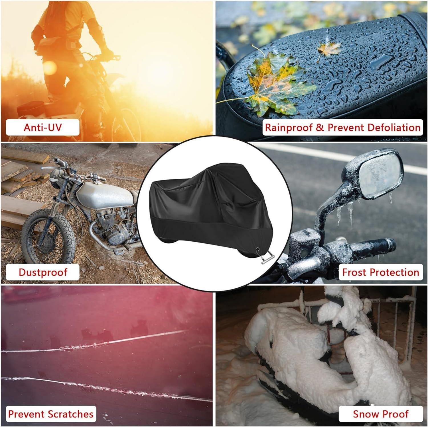 Motorradabdeckung Wasserdicht Winterfest 245x105x125cm
