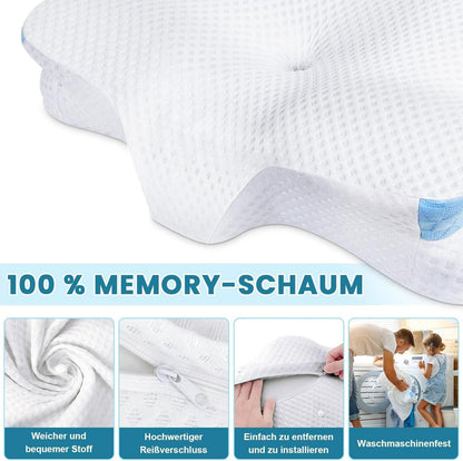Orthopädisches Memory Foam Nackenkissen für Seiten- & Rückenschläfer