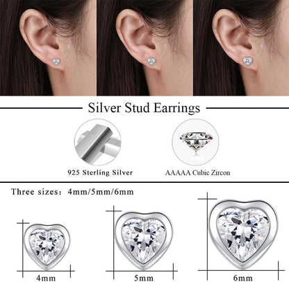 Josfeva Silber Ohrstecker Set Zirkonia 925 Sterling Silber