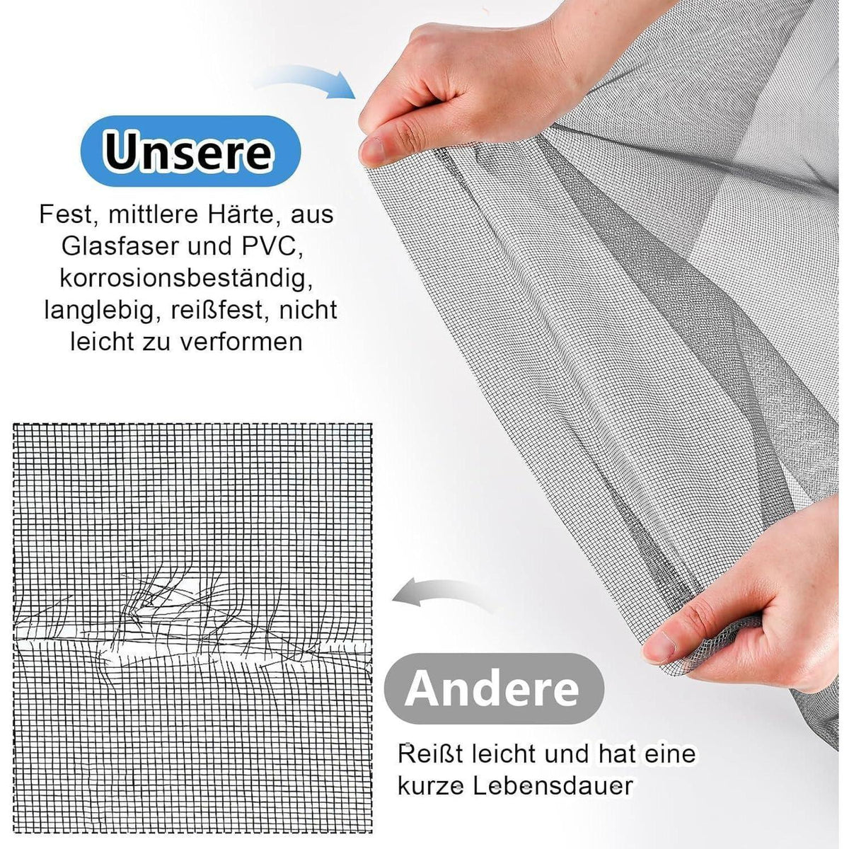 Fiberglas Fliegengitter Meterware 270x150cm – Insektenschutz für Fenster & Türen