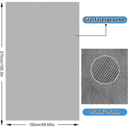 Fiberglas Fliegengitter Meterware 270x150cm – Insektenschutz für Fenster & Türen