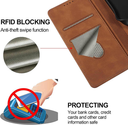 QHOHQ Handyhülle Samsung Galaxy A55 5G Schutzhülle Magnetisch Braun